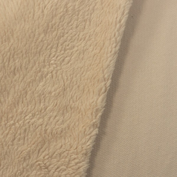 Baumwoll Teddyplüsch beige hell