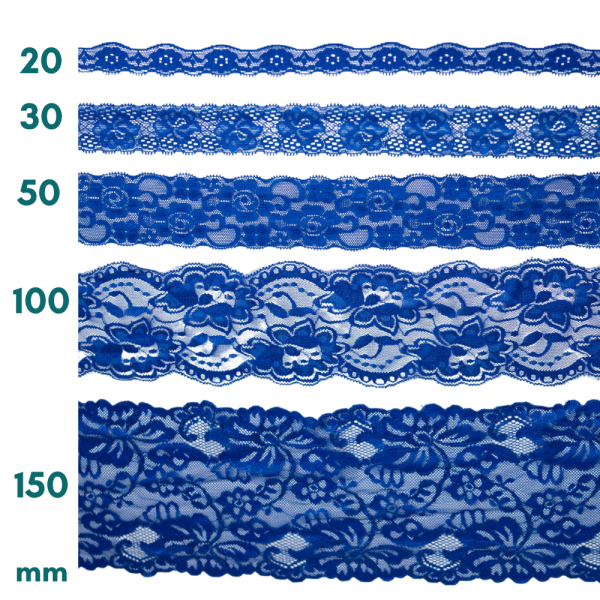 Spitzenborte elastisch royalblau 50mm