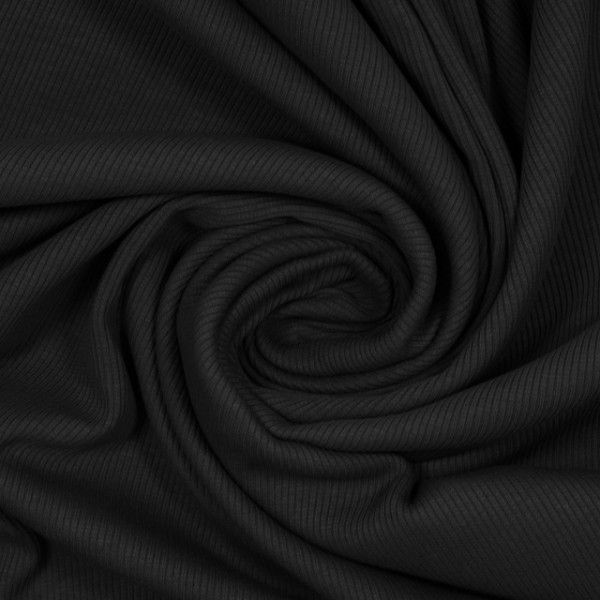 Baumwolljersey Ripp schwarz