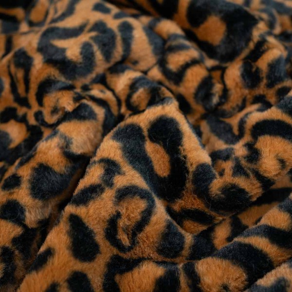 Kunstfell Plüsch Soft Leo cognac