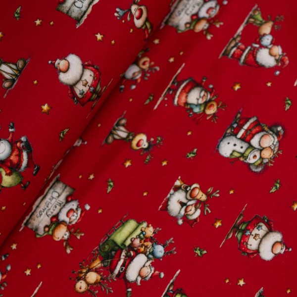 Baumwolljersey X-Mas Teddy ecru