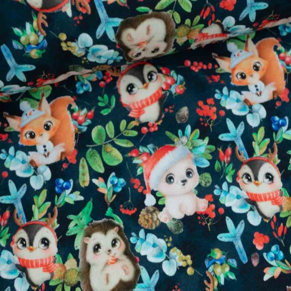 Winter Sweat süße Waldtiere navy