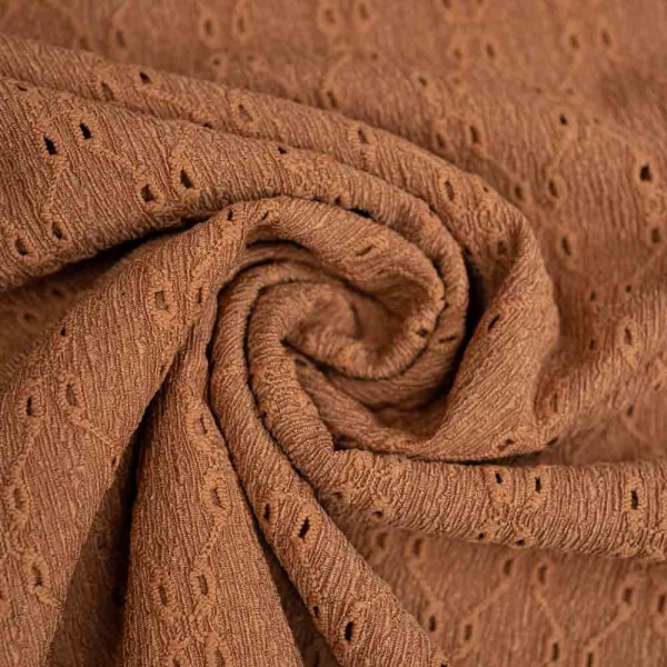 Jersey Crinkle Stickerei rehbraun