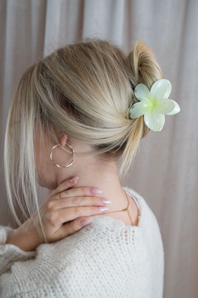 Haarklammer Hawaiiblume lime