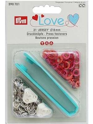 Prym Love Jersey Druckknöpfe pink-rot-apricot 8mm