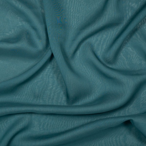 Italienischer Seiden Chiffon petrol