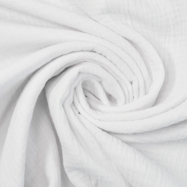 Bio-Musselin Double Gauze Uni weiß
