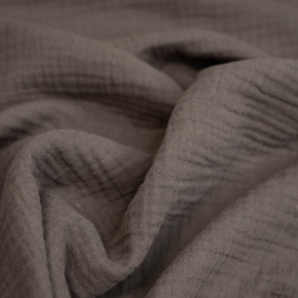 Musselin Double Gauze Amelie taupe dunkel