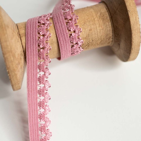 Spitzenband Stretch 13mm altrosa