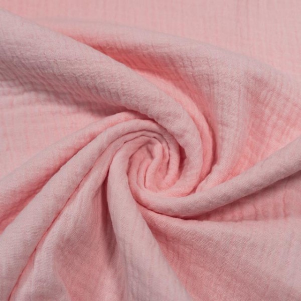 Bio-Musselin Double Gauze Uni pastellrosa