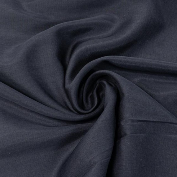 Voile Chiffon Seide Uni navy