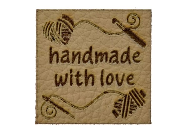 Prym Zierteil beige handmade with love 20mm