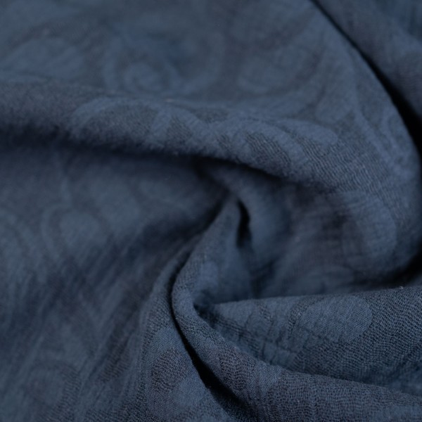 Baumwolle Leinen Ornamente dark navy