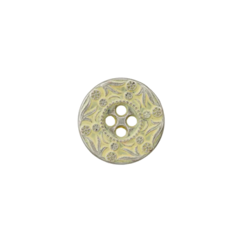 Prym Metallknopf verziert Blüten 15mm gelb