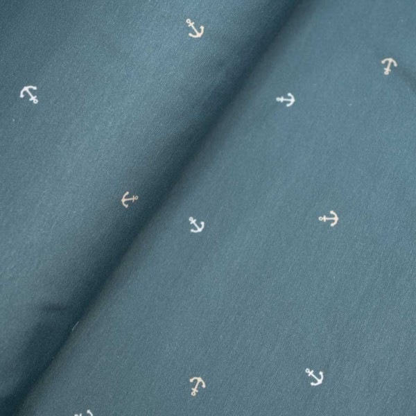 Baumwolljersey Anker jeansblau