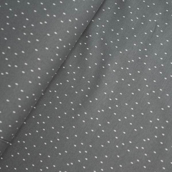 Baumwolljersey Kleine Regentropfen grau