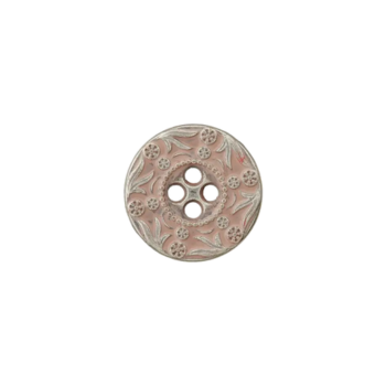 Prym Metallknopf verziert Blüten 15mm beige