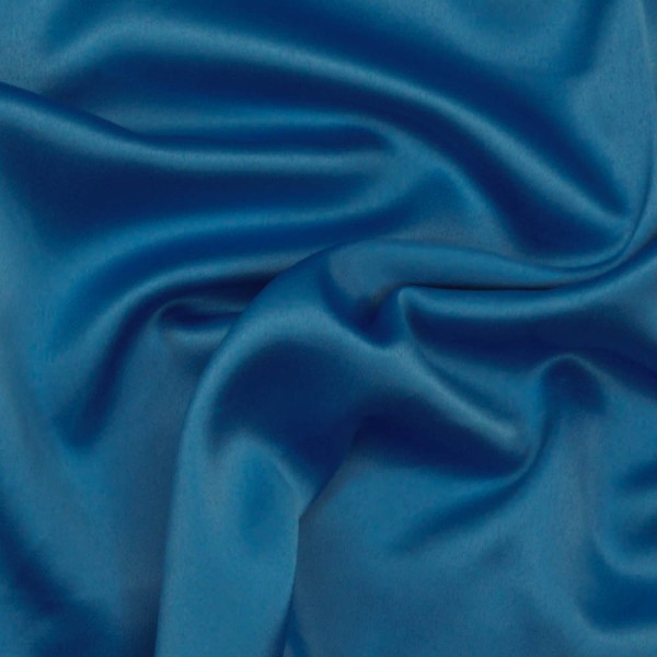 Satin Stretch Glänzend Uni mittelblau