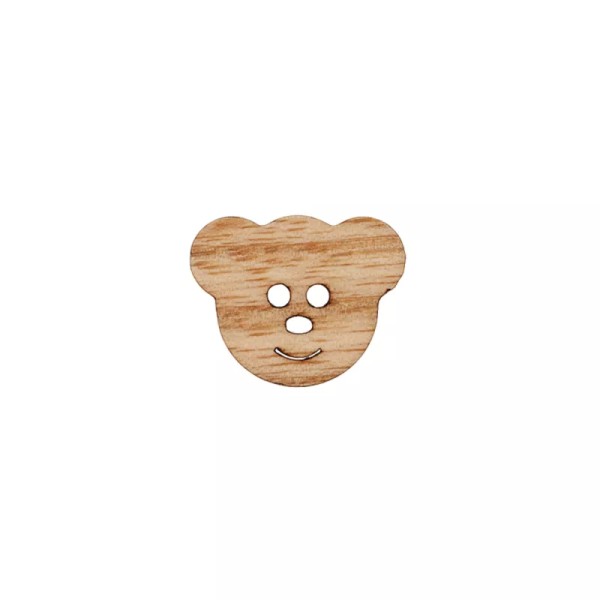 Holzknopf Bär 18mm beige