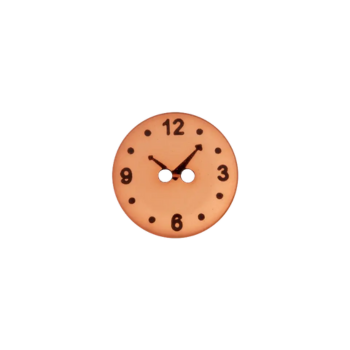 Prym Knopf Uhrenmotiv 15mm orange