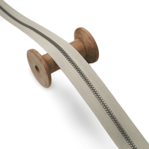 Endlosreißverschluss Krampe hellgrau alu 30mm