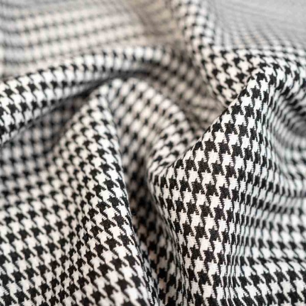 Twill Wool Touch Hahnentritt schwarz-weiß