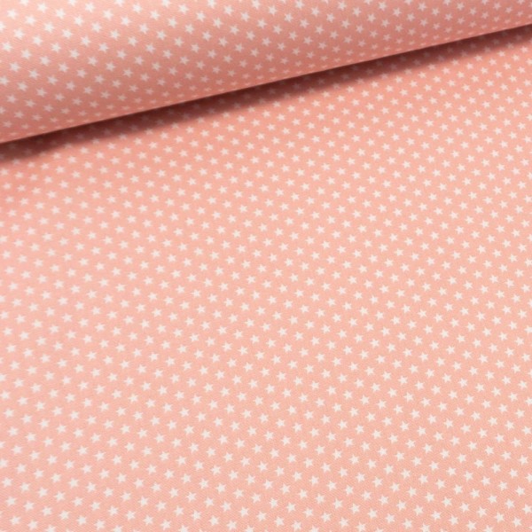 Edle Baumwollwebware Popeline Mini Sterne altrosa-hell