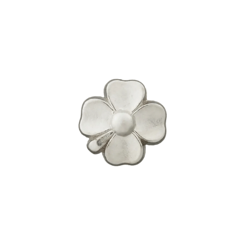 Metallknopf Blume 15mm silber