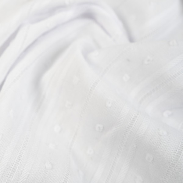 Voile Batist Baumwolle Dots weiß