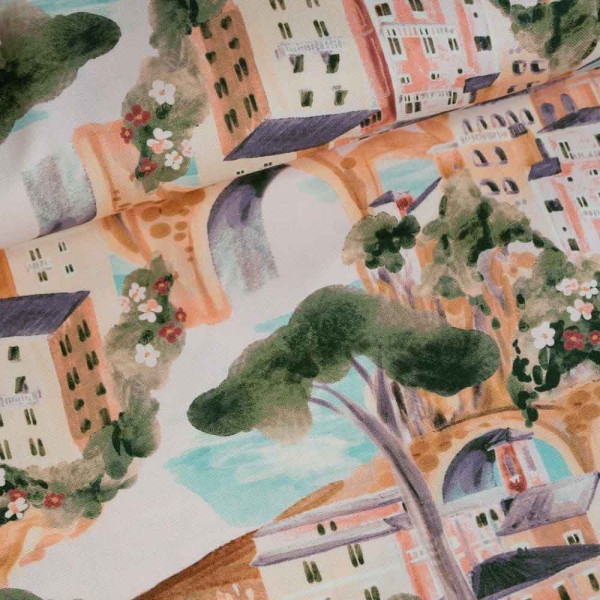 Canvas Häuser altrosa