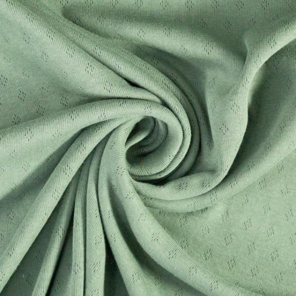 Baumwoll Lochstrick Jersey dusty mint