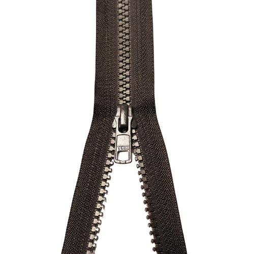 YKK teilbarer Reißverschluss Jacken Krampe dunkelbraun