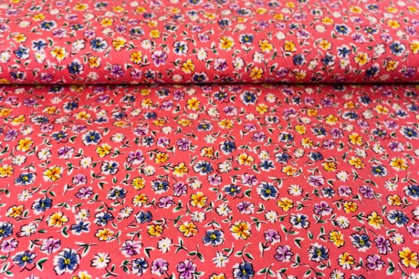 Baumwollwebware Schnittblumen aquarell flamingo