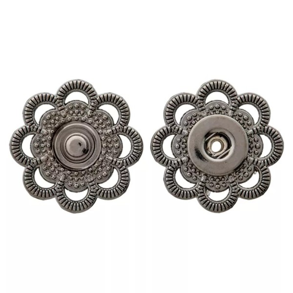 Prym Metall Annähdruckknopf blume 28mm titan