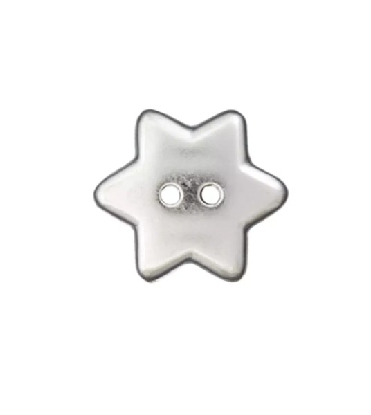 Prym Polyesterknopf metallisiert Stern 15mm silber