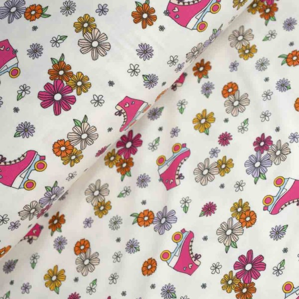 Baumwolljersey Rollschuhe ecru