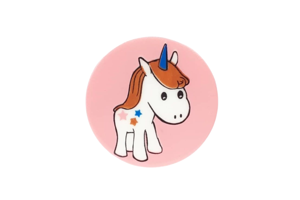 Kinderknopf Einhorn 17mm pink