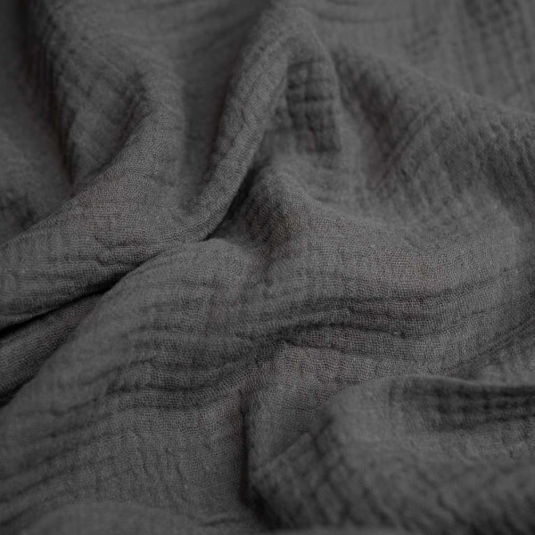 Musselin Double Gauze Amelie dunkelgrau