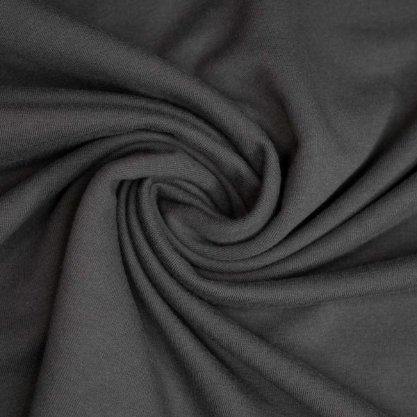 Baumwolljersey Uni Lena dunkelgrau