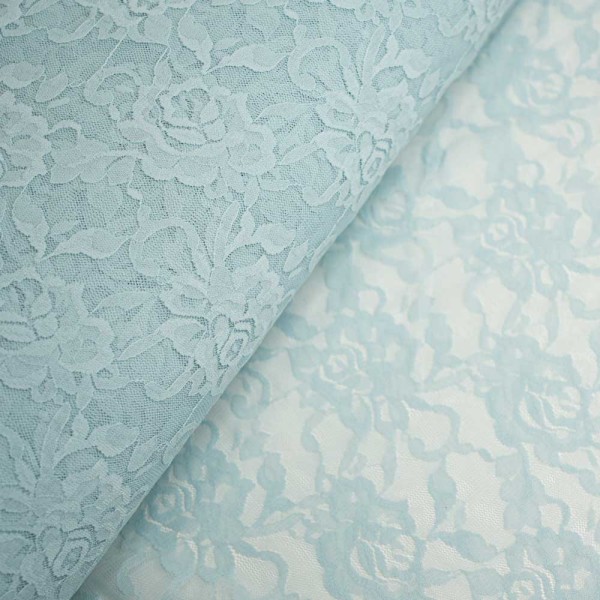 Italienische Spitze STRETCH Rosen pastellblau