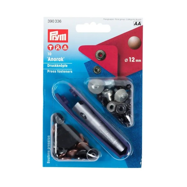 Prym Nähfrei-Druckknopf Anorak 12mm altkupfer