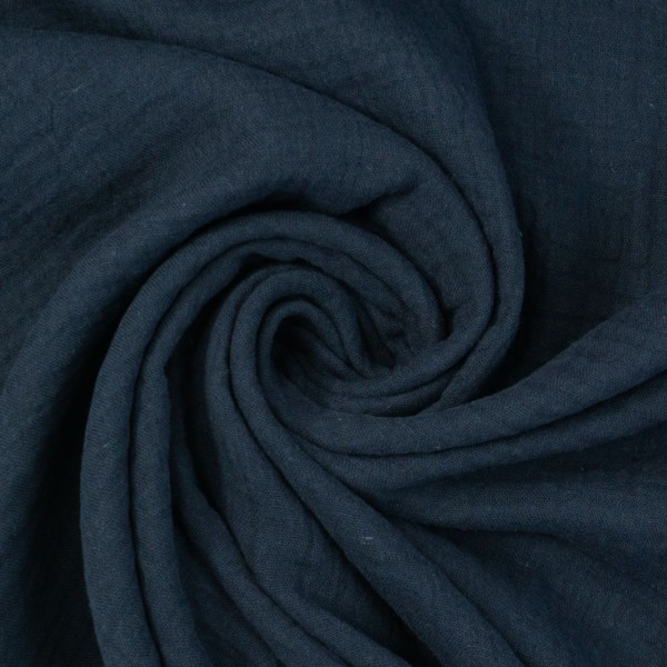 Bio-Musselin Double Gauze Uni navy