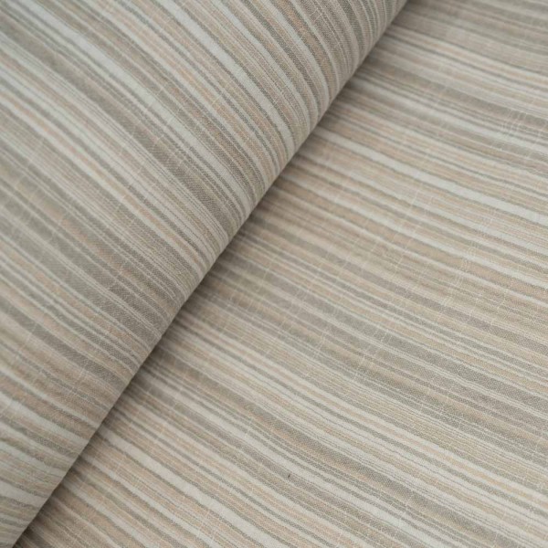 Musselin Double Feine Streifen beige