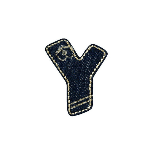 Applikation Jeans Buchstabe Y