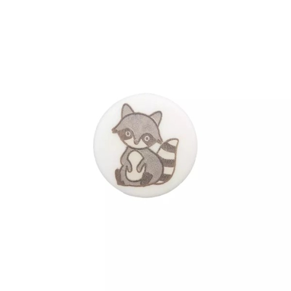 Polyesterknopf waschbär 15mm weiß