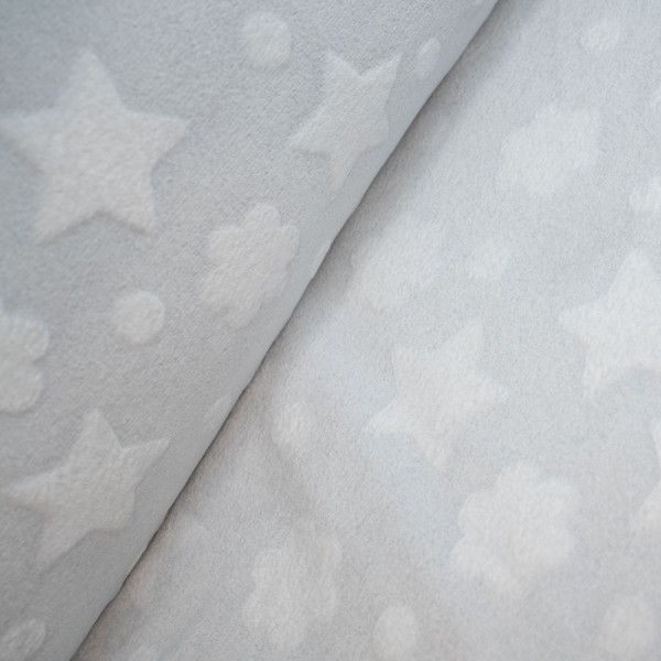 Wellnessfleece Stern & Blume hellgrau