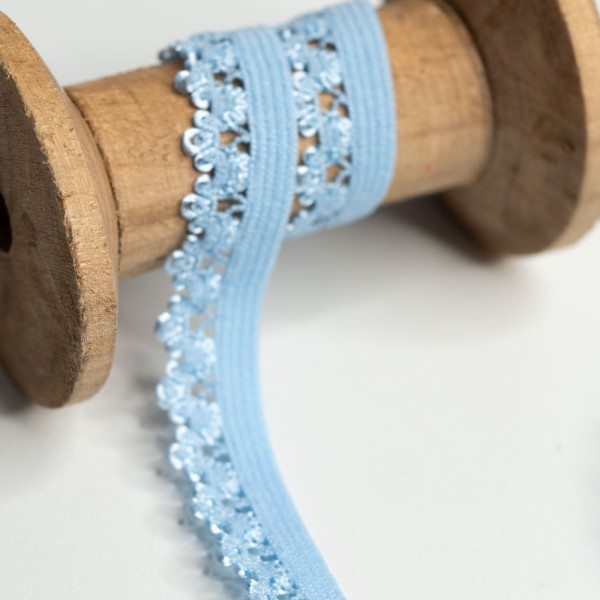 Spitzenband Stretch 13mm hellblau