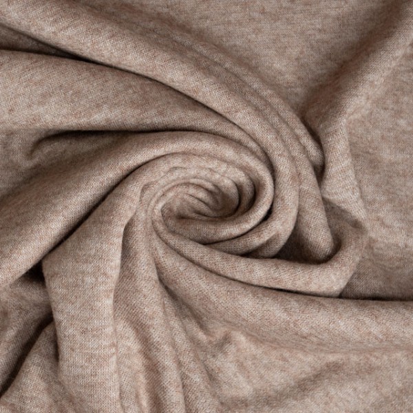 Strickjersey Cuddly Soft Meliert camel