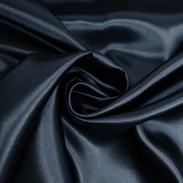 Satin Glänzend Uni dark navy