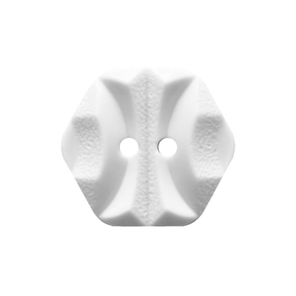 Modeknopf Sechseckig 18 mm weiß